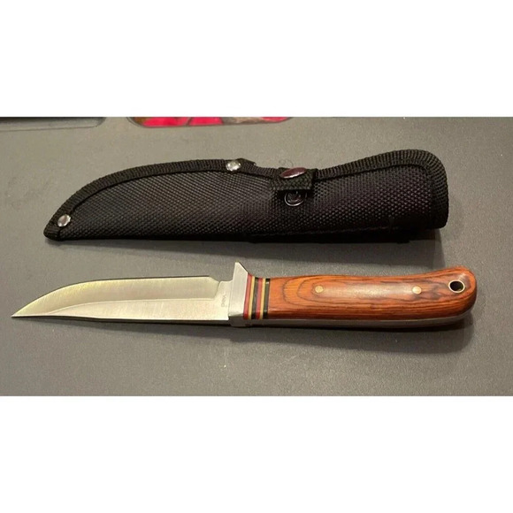 Blackhills Steel Pakkawood Handle Hunter Bowie 8” Hunting Knife Nylon Sheath NEW - Picture 3 of 4